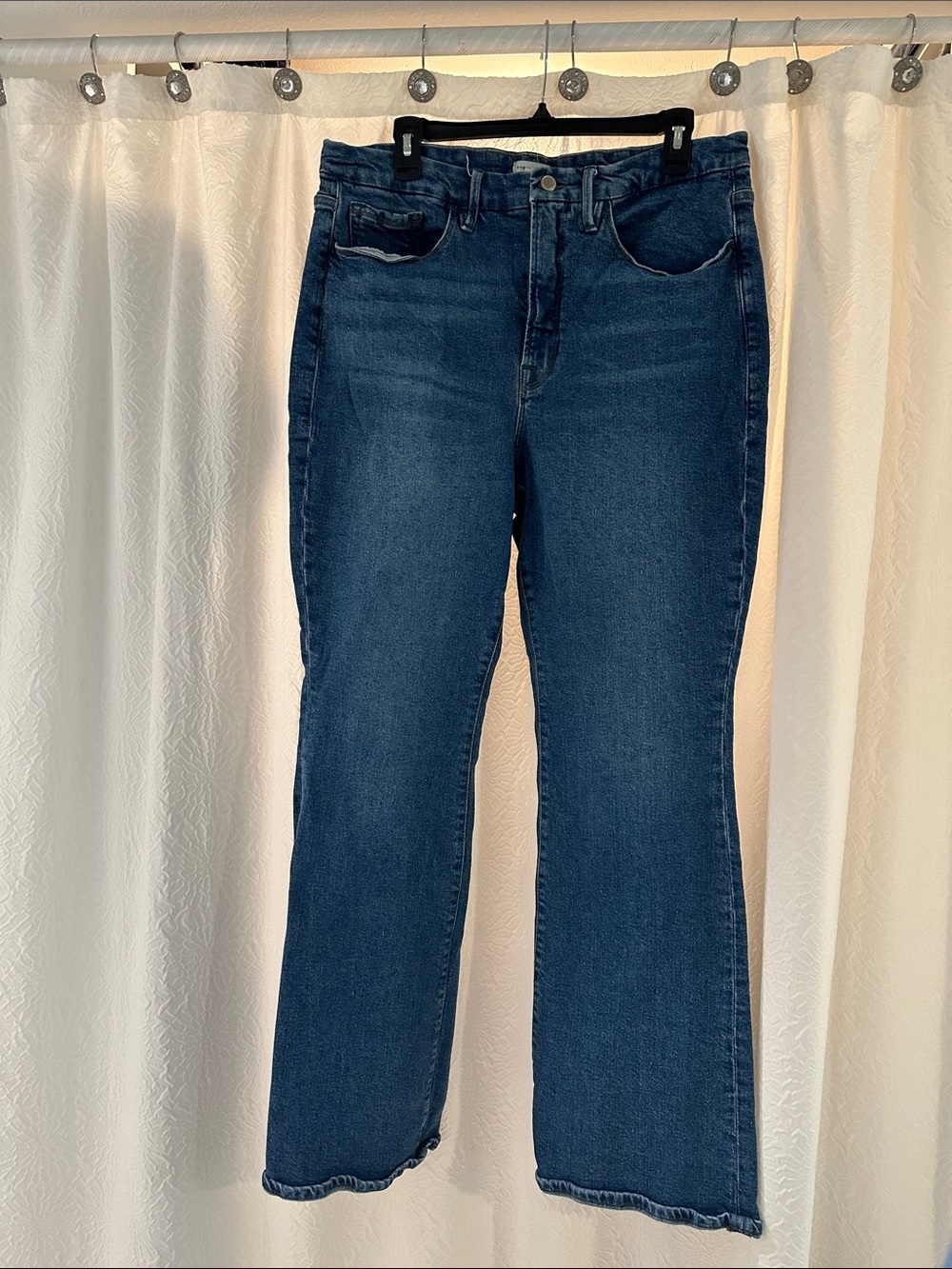 Good American Dark Blue Flare Jeans